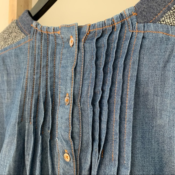 Anthropologie Current Air Textured/Denim Top, Small - Picture 6 of 12